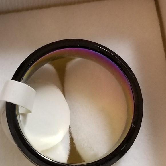 Tungsten Carbide Black Iridescent Men's Ring #11 - Picture 6 of 6
